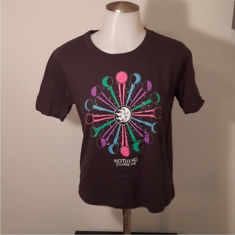 Fifth Sun XS Tee - Black with Multicolor Celestial Design